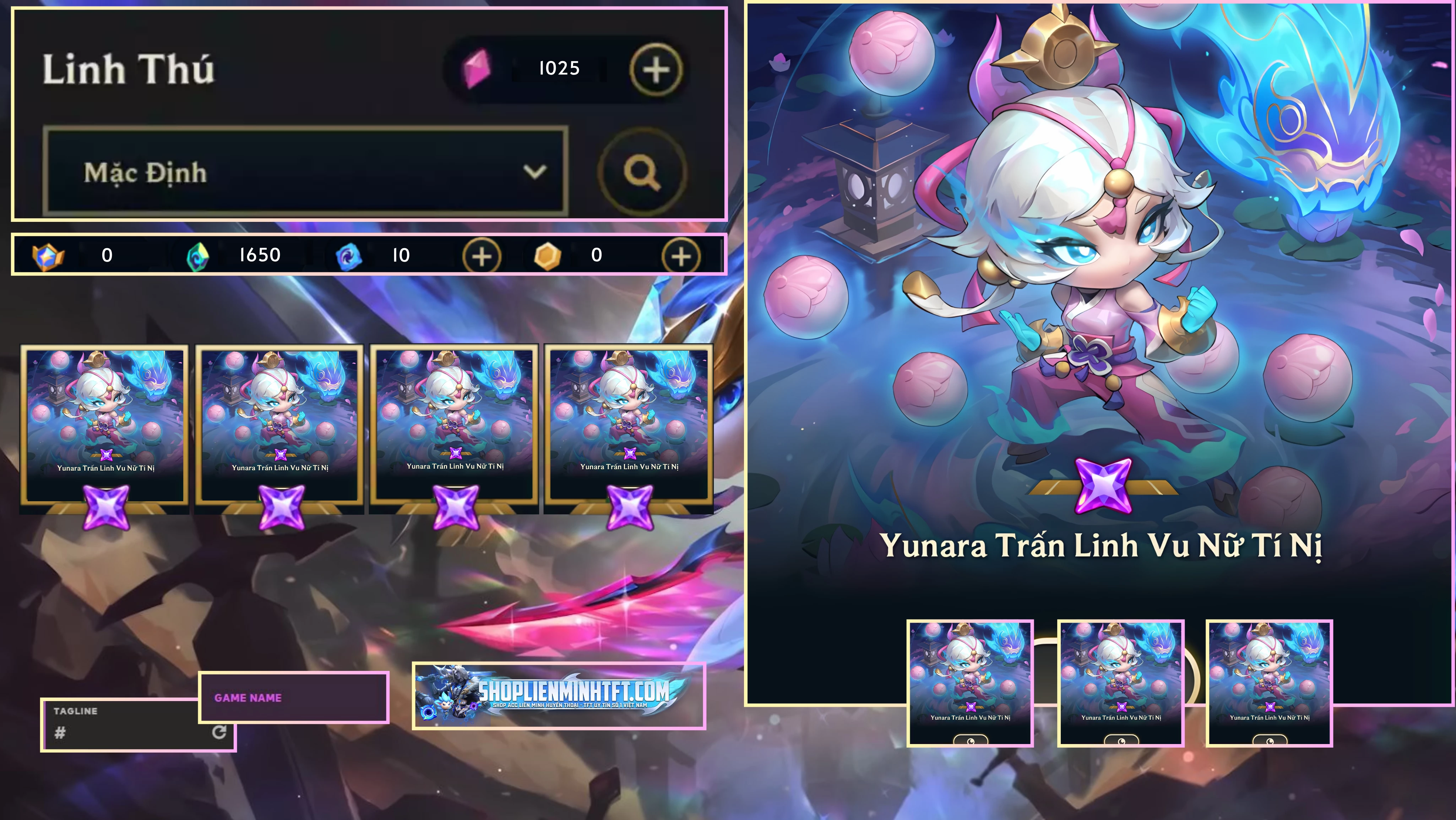 YUNARA TRẤN LINH VU NỮ TÍ NỊ CLONE